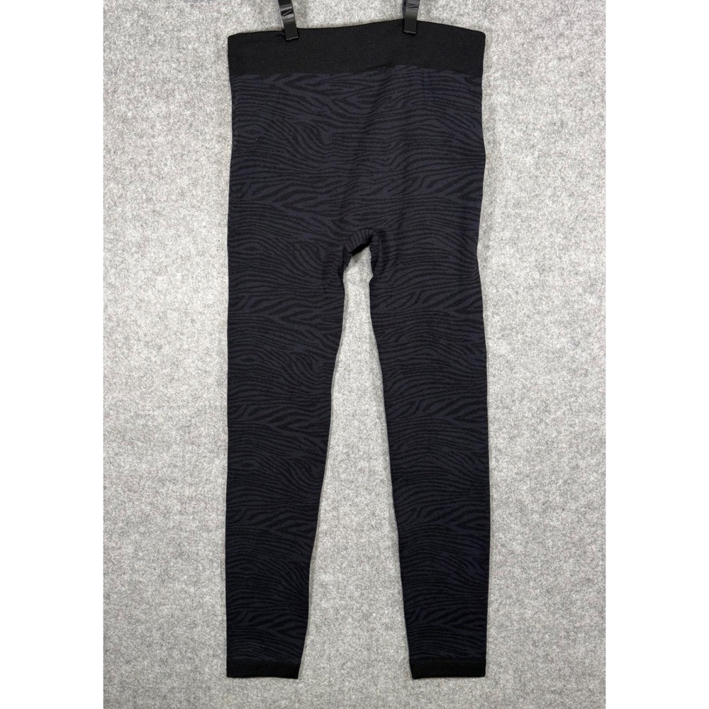 Blue Star Clothing Company Leggings Womens L/XL Black Zebra Fleece Lined - Picture 7 of 8